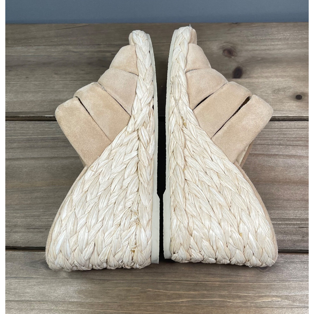 Vince Women's Gilian Espadrille Wedge Heel Sandals Size 5 Blonde Tan Suede - Picture 8 of 16